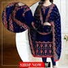 LAVINA 640 BLUE FULL EMBROIDERED COMPLETE 3 PIECE SUIT