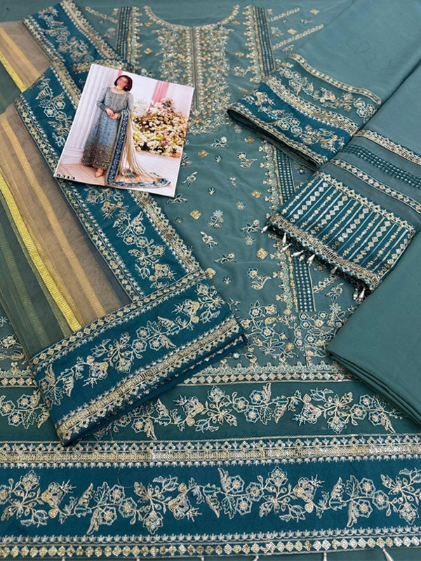 Heavy Embroidered Chiffon Dress With Embroidered Chiffon Dupatta (Unstitched)